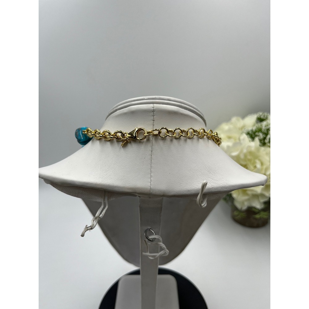 LR Lisa Robertson Bronze Italy QVC 
Turquoise Disc Gold Chain
Statement Necklace - Picture 11 of 15